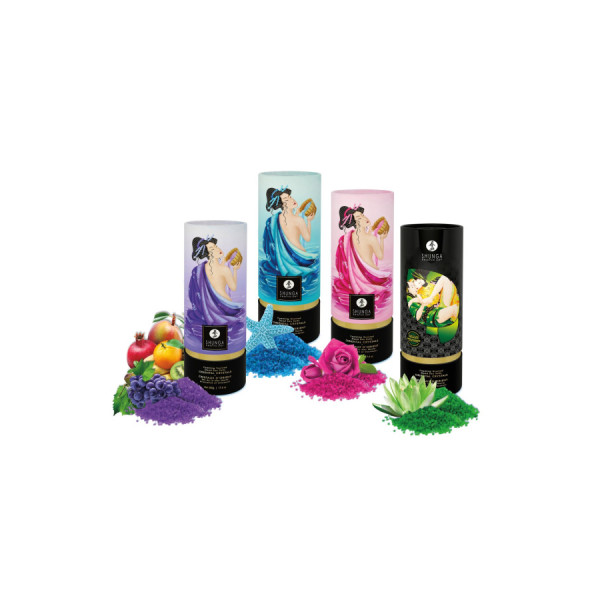 Sel de la mer morte aromatisé et moussant Fruits Exotiques  500 gr Shunga 